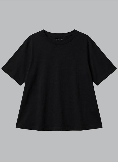 Camiseta negra cuello redondo y manga corta de algodón Supima - MAJESTIC FILATURES