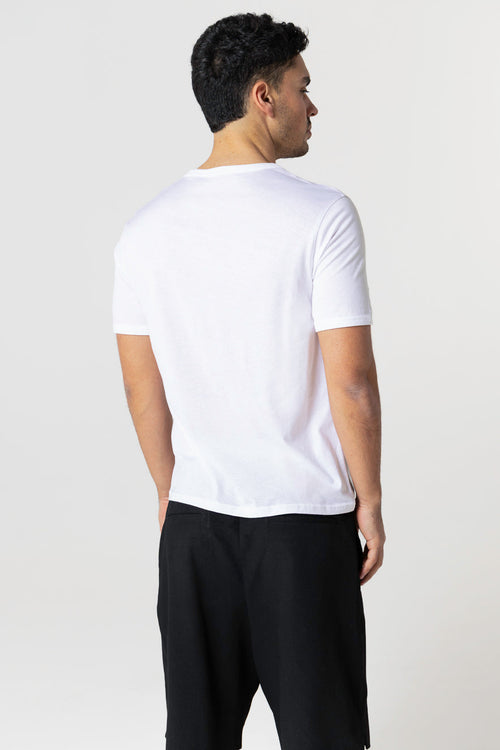 White Round Neck Short Sleeve T-shirt in Supima Cotton - MAJESTIC FILATURES