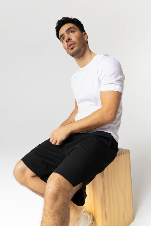 White Round Neck Short Sleeve T-shirt in Supima Cotton - MAJESTIC FILATURES