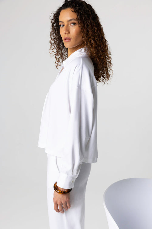 Chemise Blanche Manches Longues en Coton Supima - MAJESTIC FILATURES