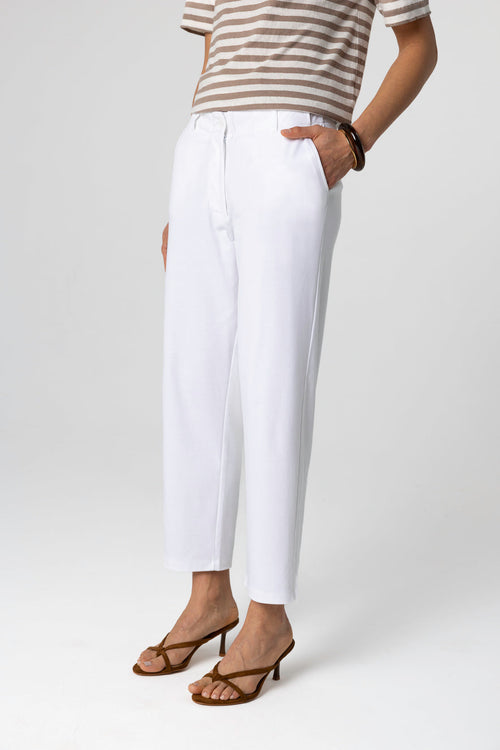 Pantalon Blanc en Coton Supima - MAJESTIC FILATURES