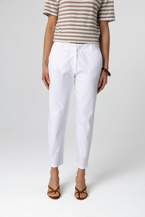 Pantalon Blanc en Coton Supima - MAJESTIC FILATURES
