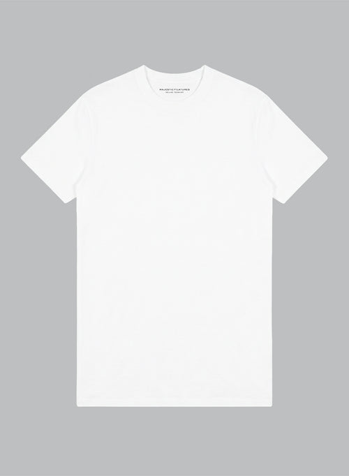 Camiseta blanca cuello redondo y manga corta de algodón Supima - MAJESTIC FILATURES