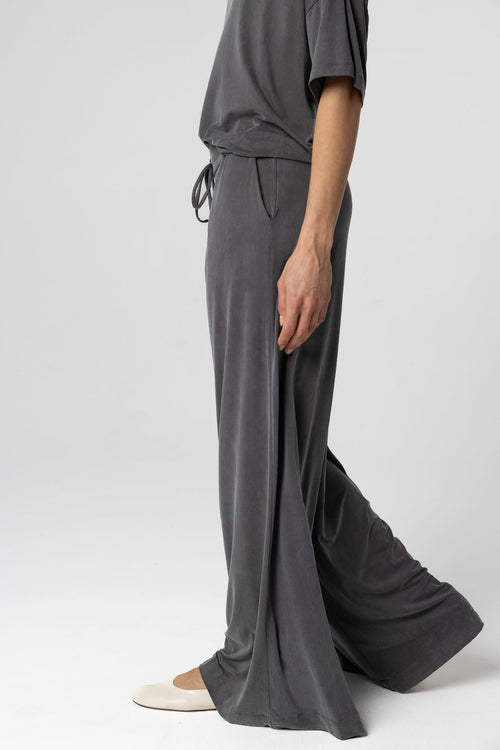 Pantalon Gris foncé en Cupro / Elasthanne - MAJESTIC FILATURES
