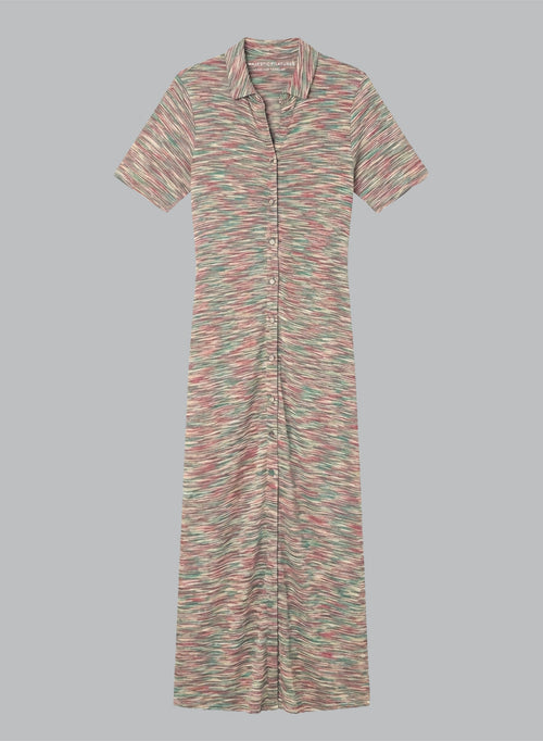 Vestido multicolor con manga corta de viscosa - MAJESTIC FILATURES