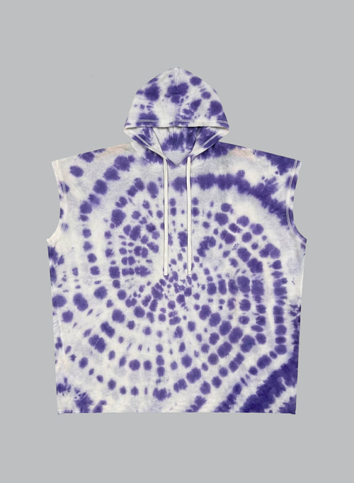 Ärmelloses Kaschmir-Sweatshirt mit Kapuze in Amethyst - MAJESTIC FILATURES