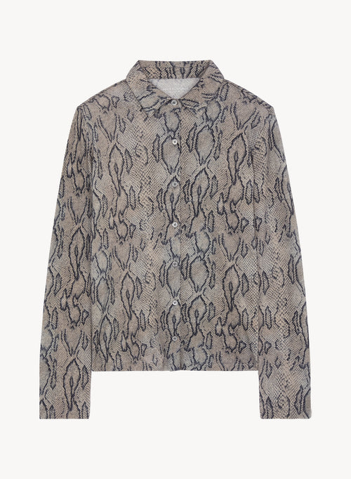Camisa de algodón y cachemira con estampado de serpiente - MAJESTIC FILATURES