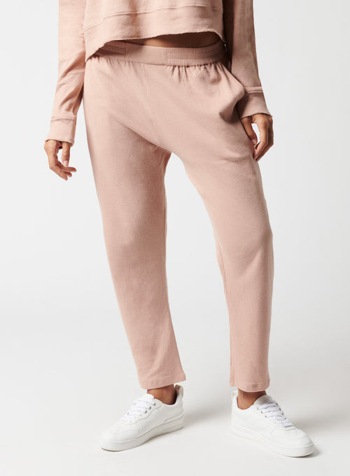 Pantalon Marron / Beige en Coton / Soie / Cachermire - MAJESTIC FILATURES