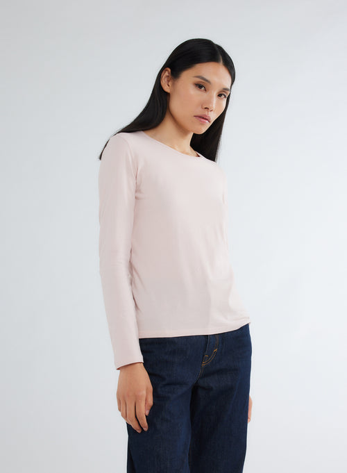 Pink Round Neck Short Sleeve T-shirt - MAJESTIC FILATURES