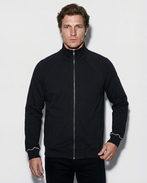 Veste Noir Col Veste Manches Longues en Coton organique / Coton - MAJESTIC FILATURES