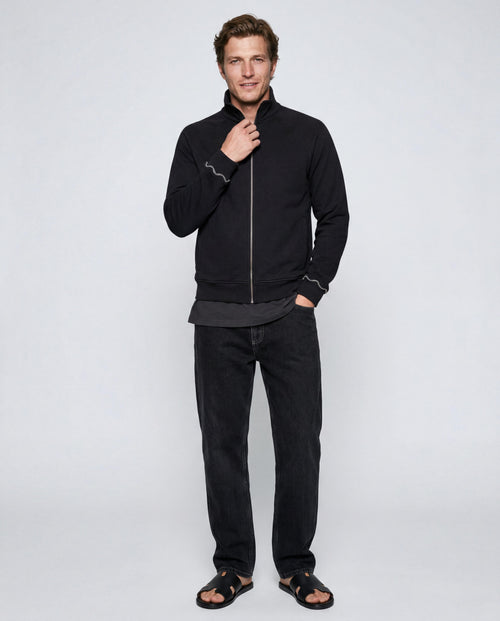Veste Noir Col Veste Manches Longues en Coton organique / Coton - MAJESTIC FILATURES