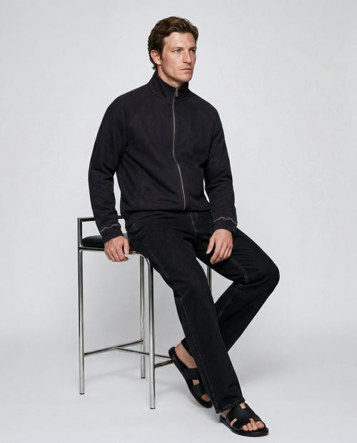 Veste Noir Col Veste Manches Longues en Coton organique / Coton - MAJESTIC FILATURES