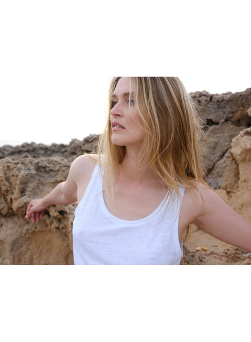 "Laura Linen / Elastane tank top" - MAJESTIC FILATURES